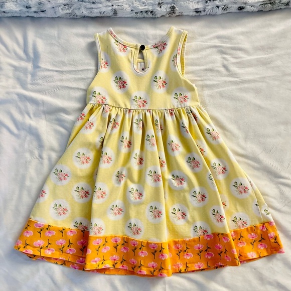 Sweet Honey Yellow Floral Sleeveless Dress with Pockets Girls Size 5 - Picture 16 of 16